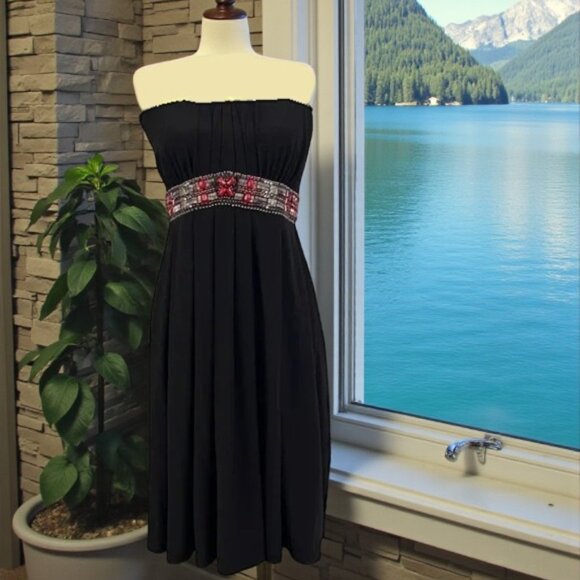 NWT WHBM Beaded Strapless Mini Dress - Picture 1 of 6